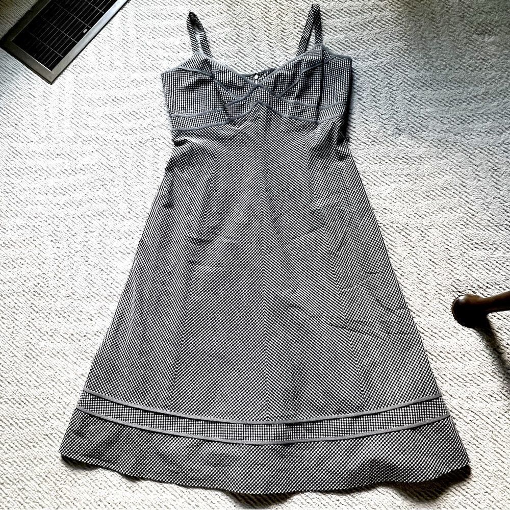 Talbots Black and White Checked Dress 2-Layer Size 8 EUC Adjustable Straps